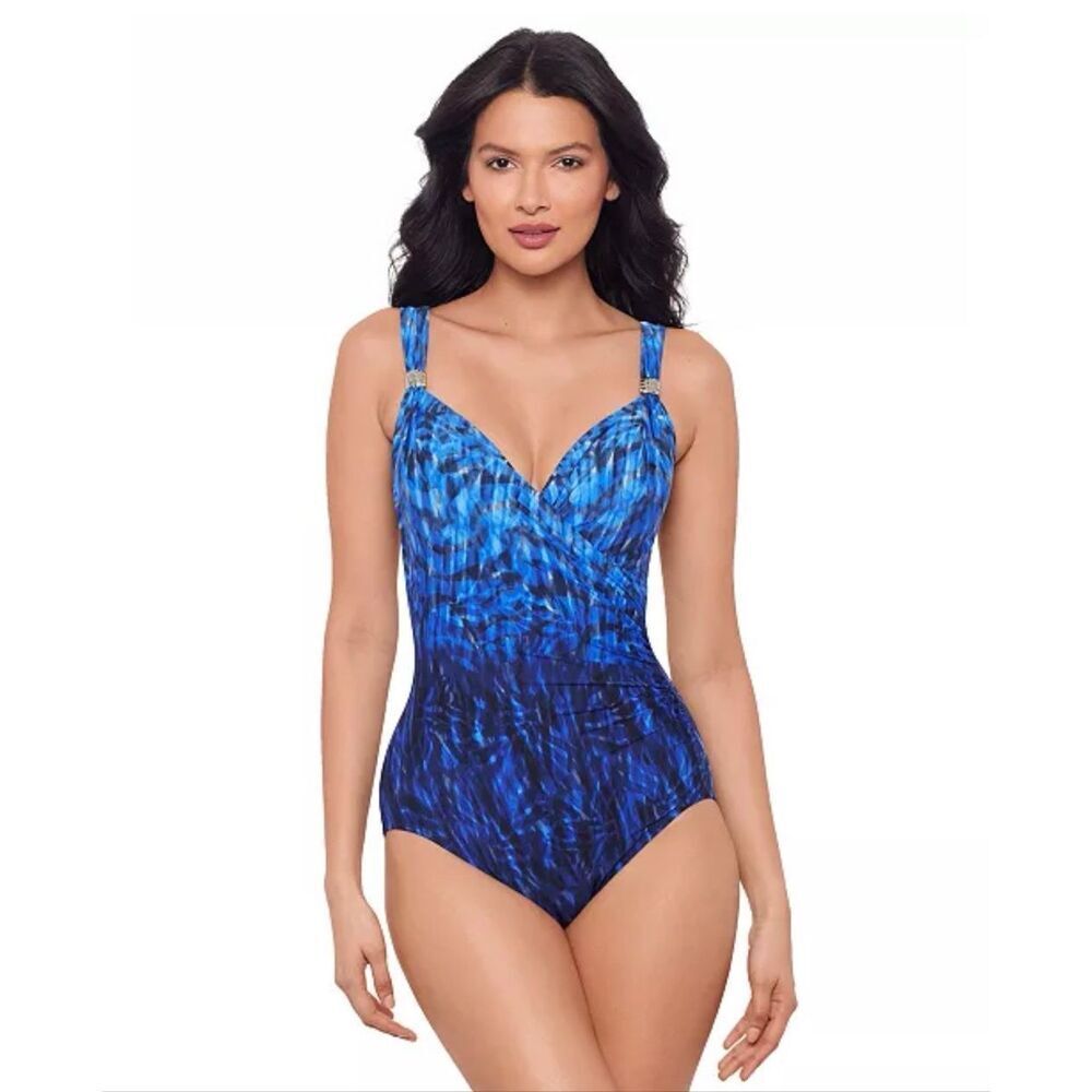 Miraclesuit Paka Mayan Siren Underwired One-Piece Swimsuit Blue/Black 10